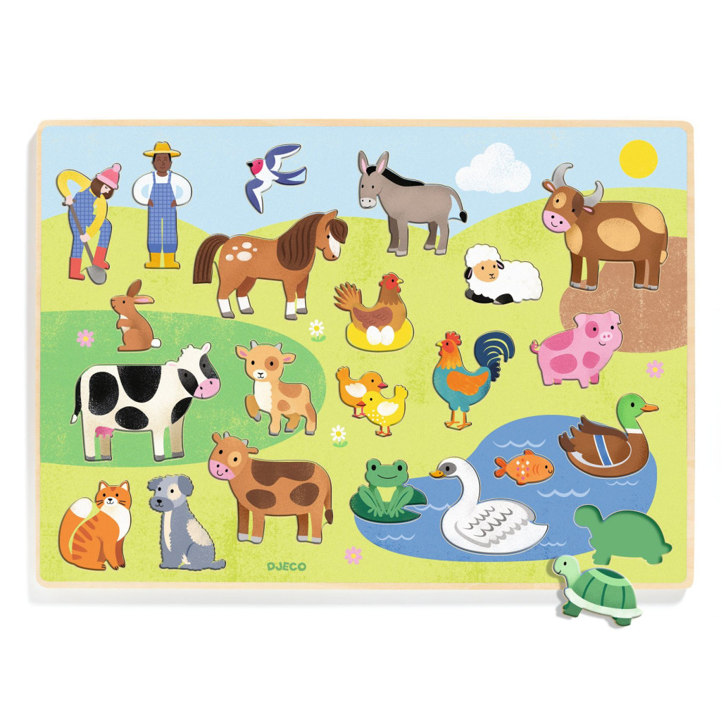 Djeco Formaillesztő, formaberakó - Tanyán - Puzzlo FarmAnimo